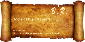 Bodiczky Rupert névjegykártya